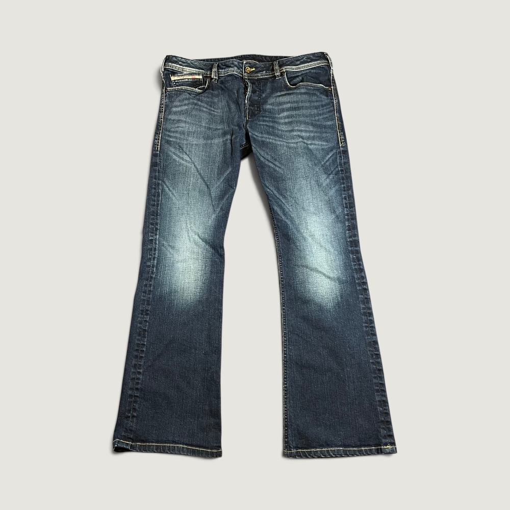 VTG Diesel Zathan Jeans Mens 34x34 Blue Low Rise Bootcut Button Fly Y2K Denim